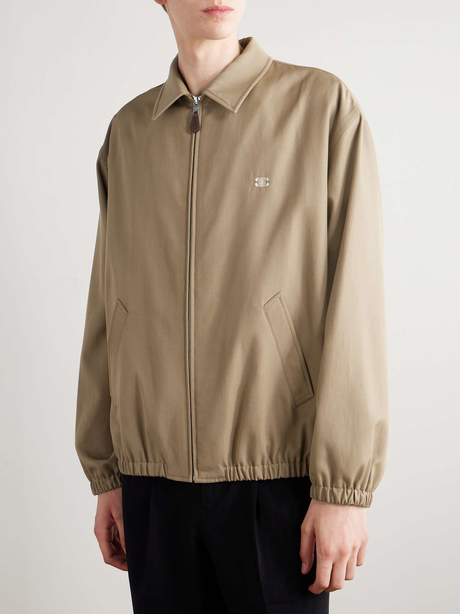 Logo-Embroidered Wool and Cotton-Blend Gabardine Blouson Jacket - 3