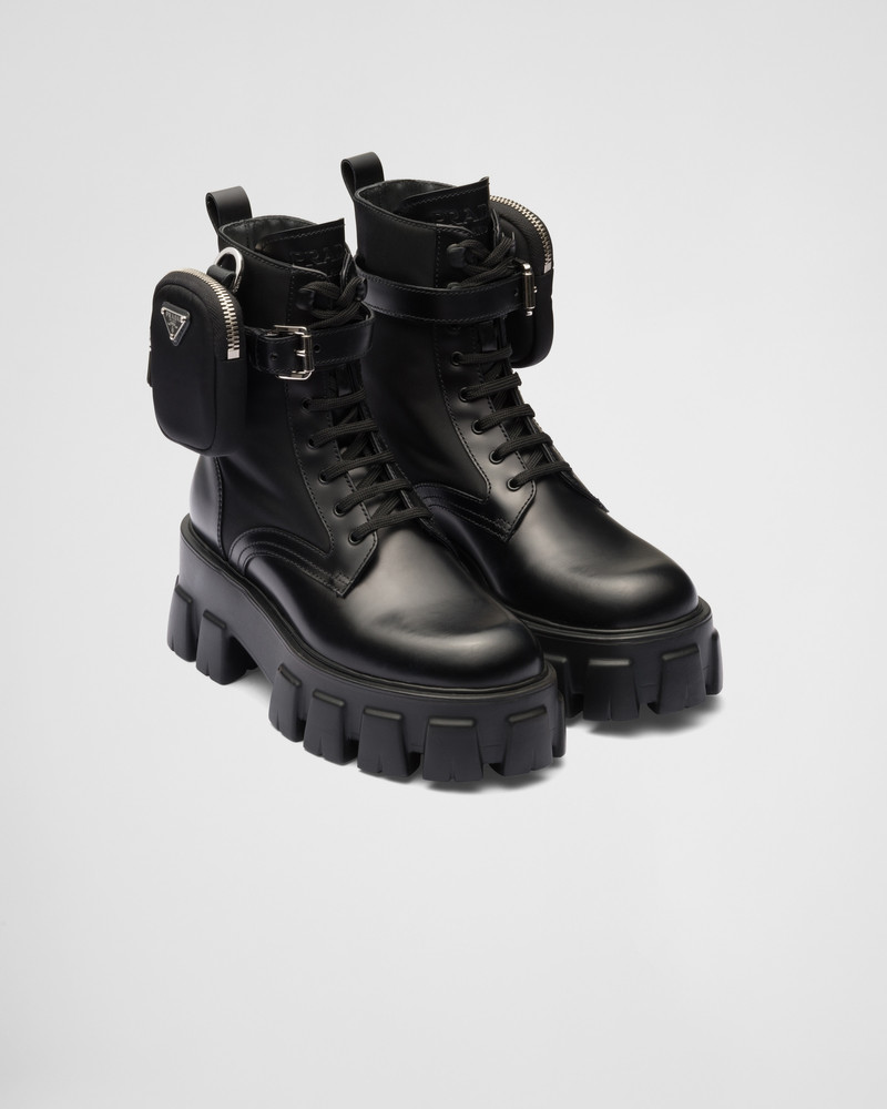 Monolith leather and Re-Nylon boots with pouch 1