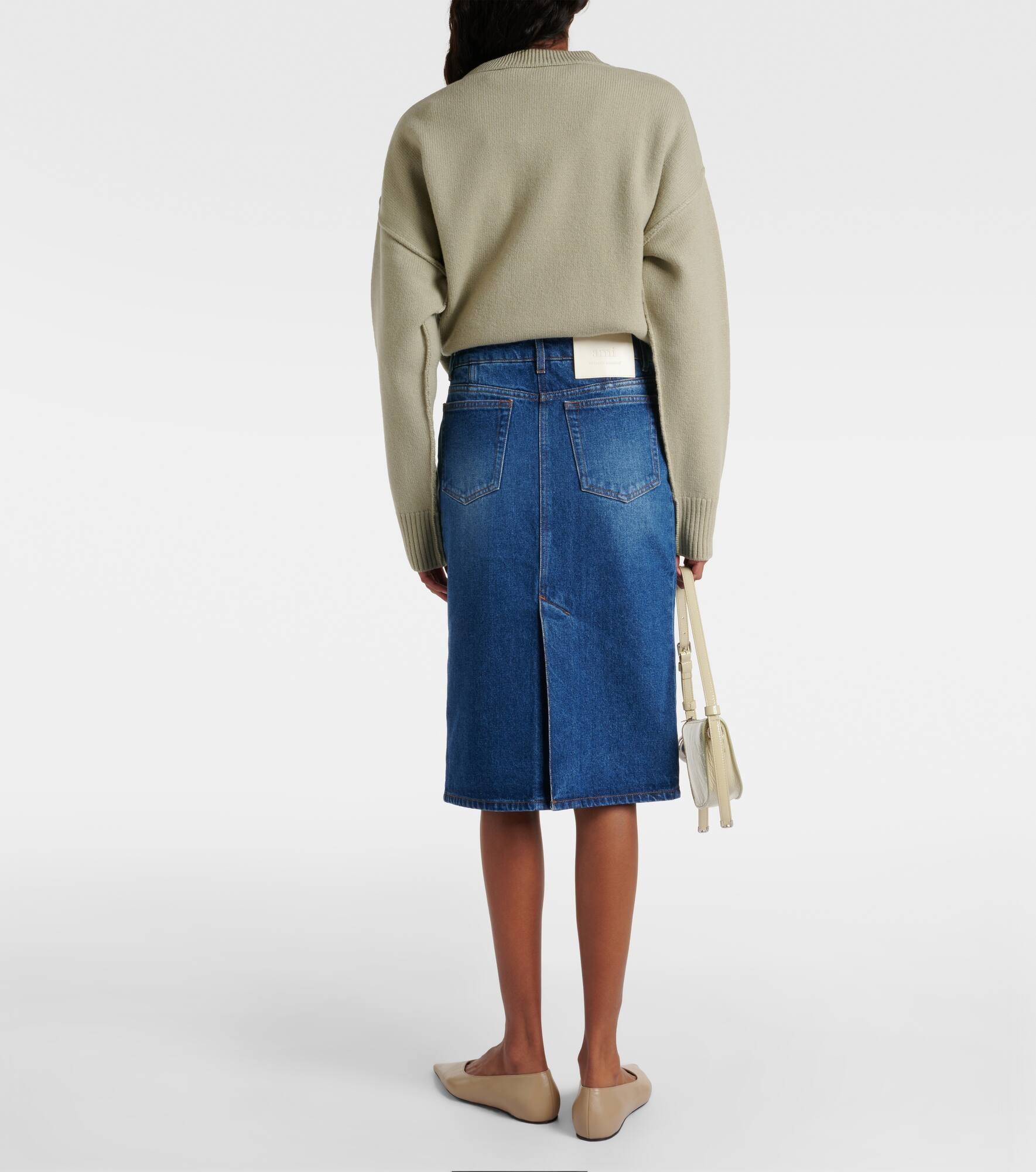 Denim pencil skirt - 3