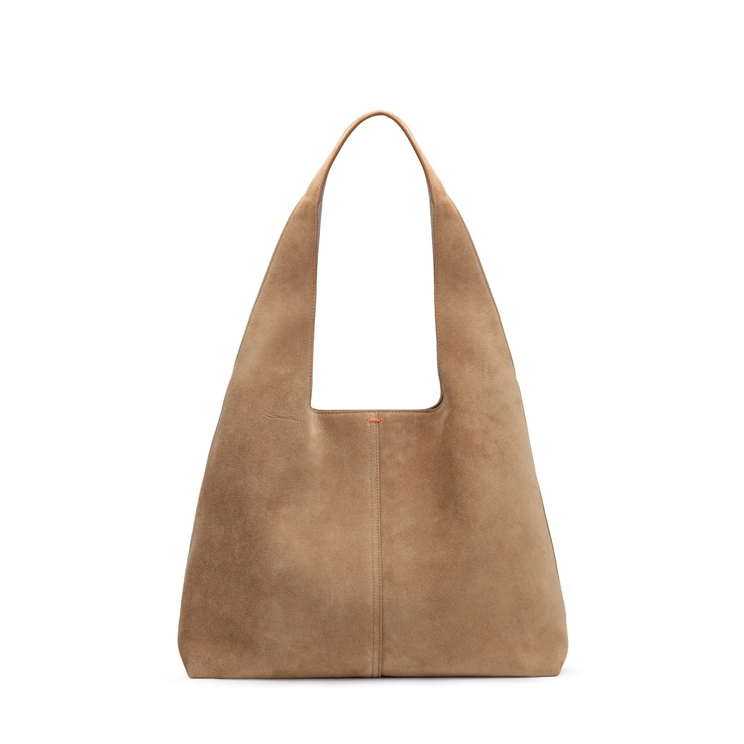 Beige suede shoulder bag - 1