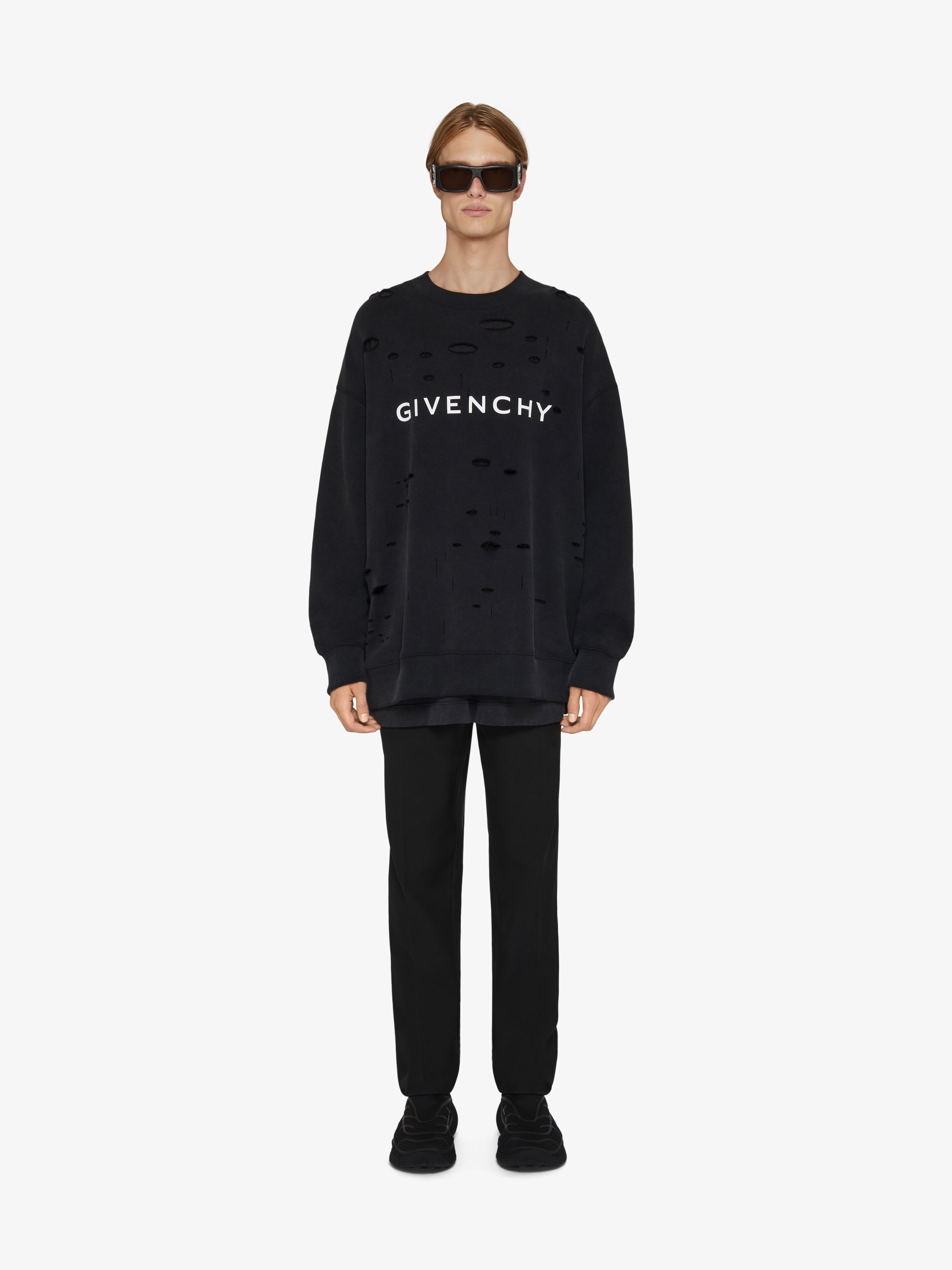 GIVENCHY ARCHETYPE SWEATSHIRT WITH DESTROYED EFFECT - 2