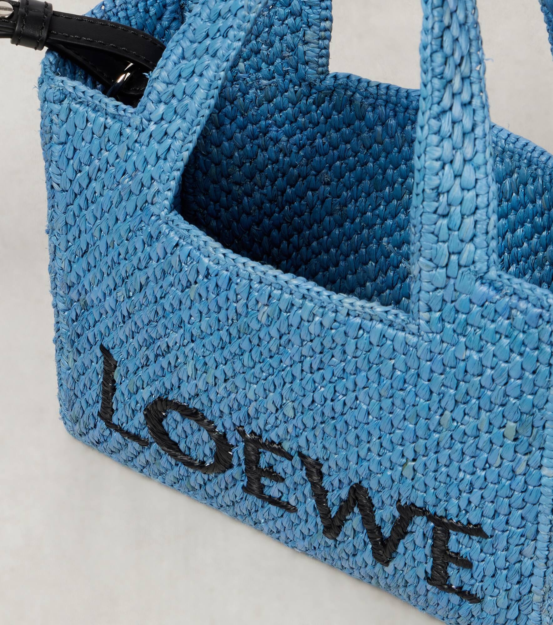 Paula's Ibiza Mini logo raffia shopper - 3