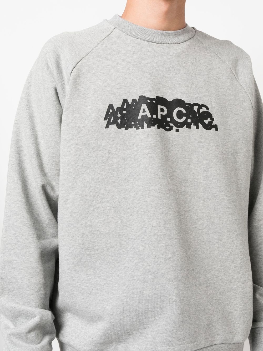 logo-print crew neck sweatshirt - 5