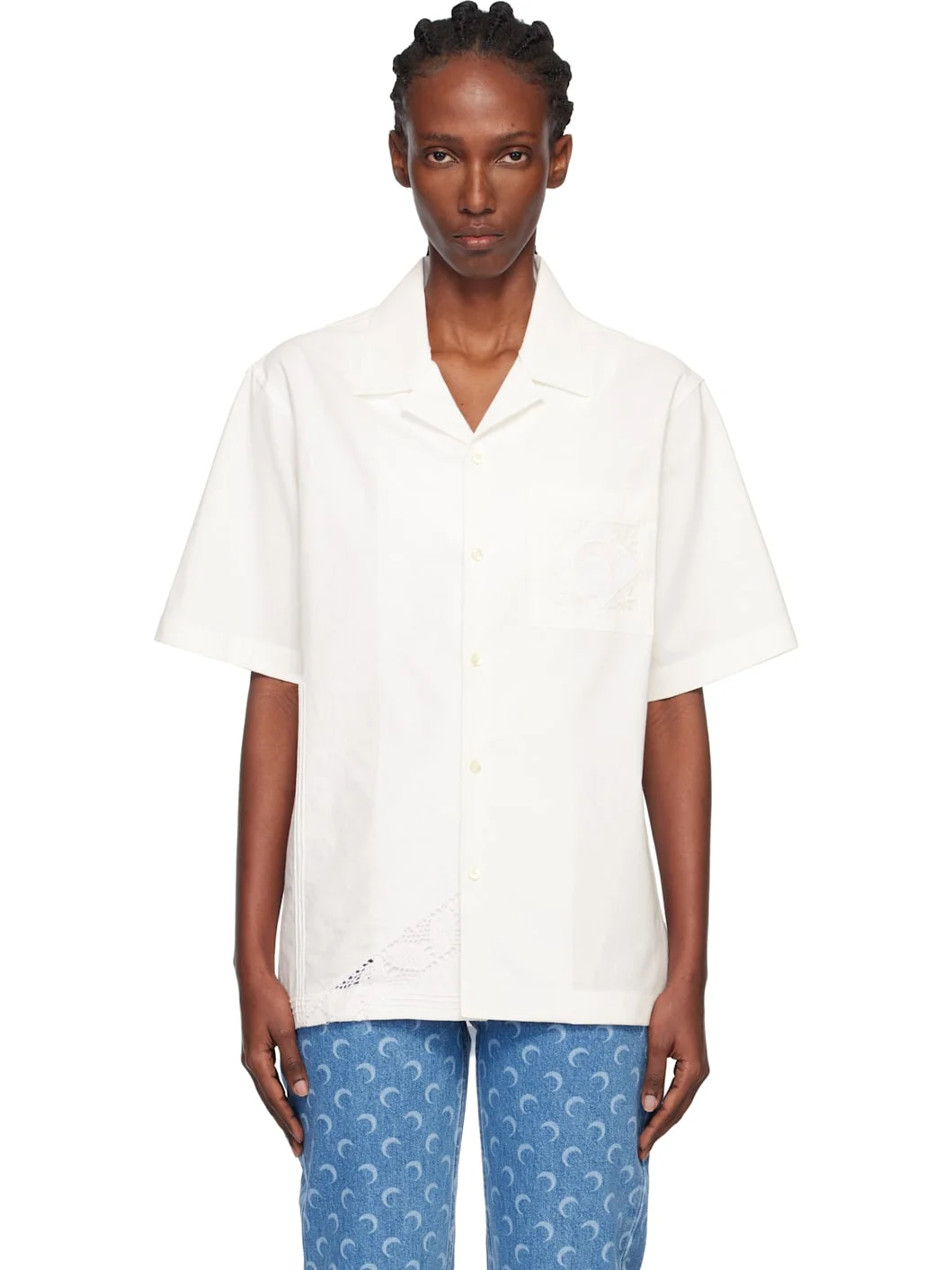 Off-White Regenerated Household Linen S/S Bowling Shirt - 1