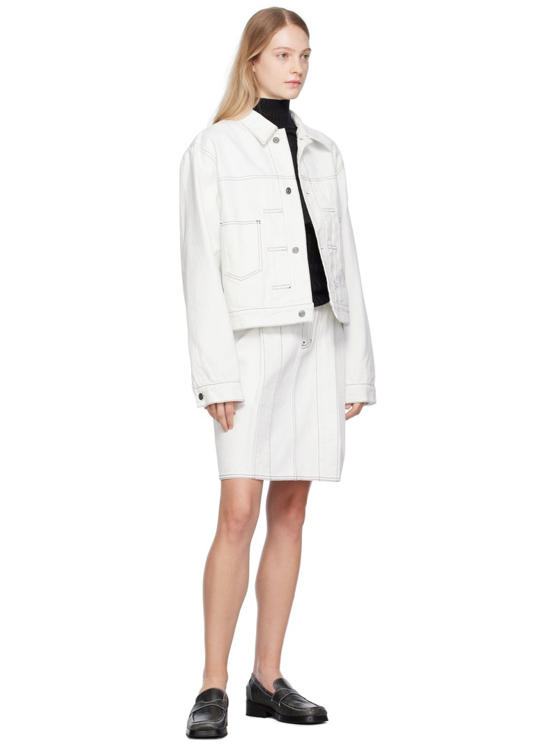 We11done White Tucked Denim Miniskirt outlook