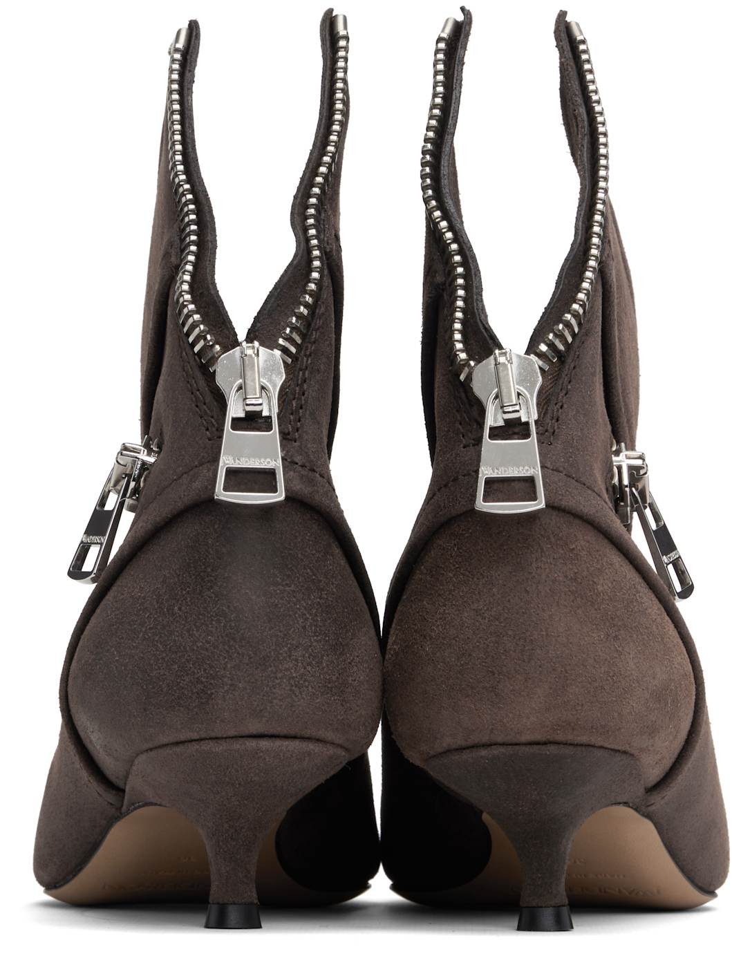 Brown Biker Kitten Heel Boots - 2