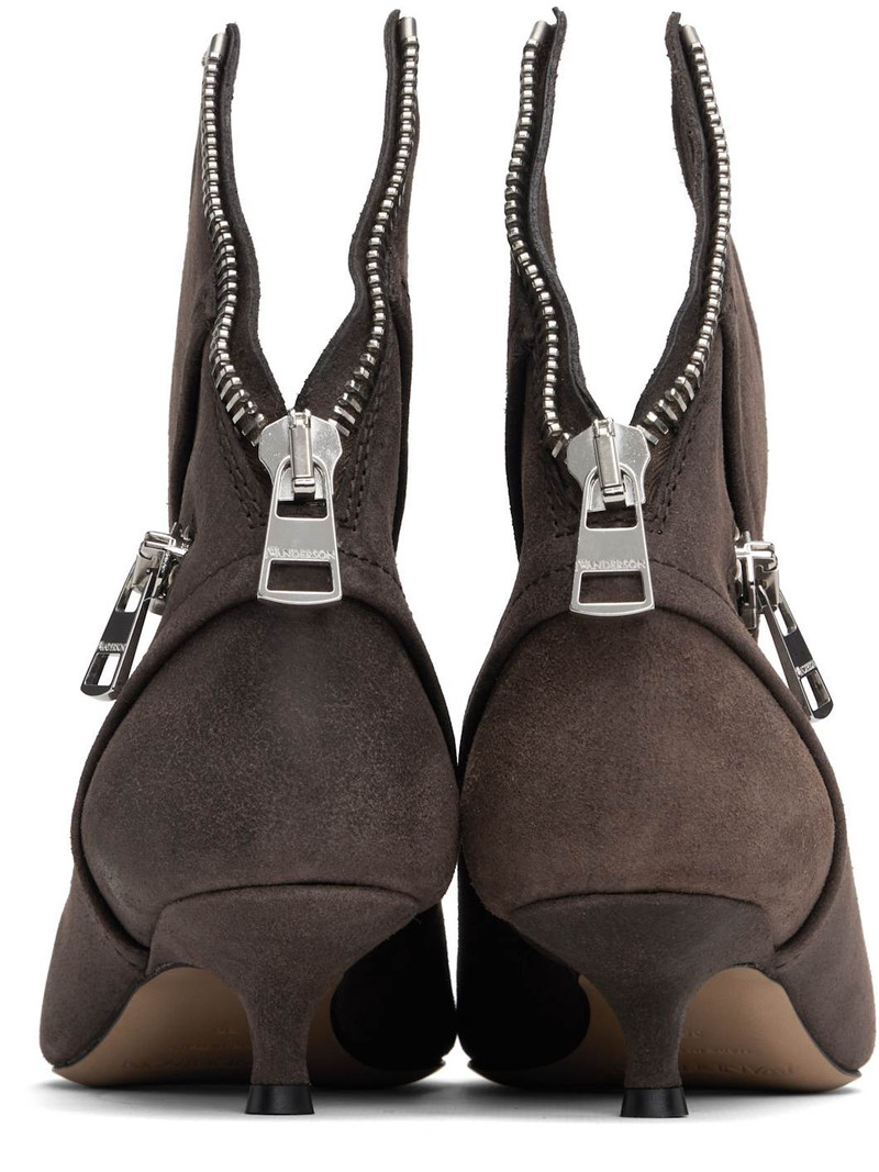 Brown Biker Kitten Heel Boots 2