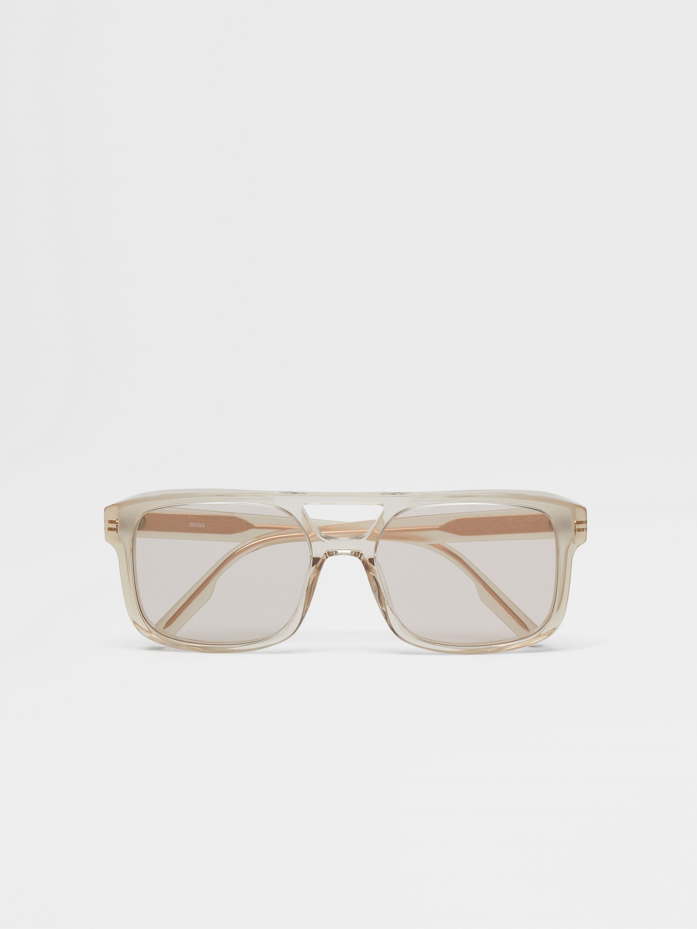 TRANSPARENT BEIGE ACETATE SUNGLASSES - 1