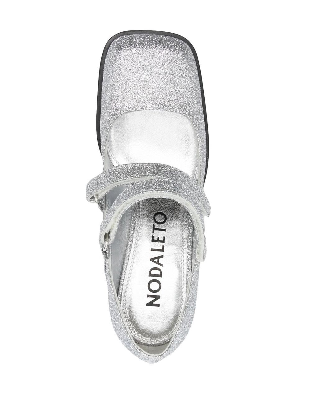 glitter-detail leather sandals - 4