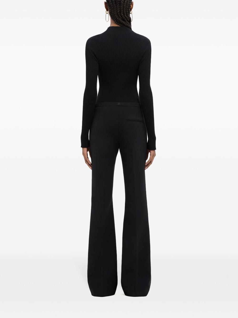 logo-embroidered ribbed jumper - 4