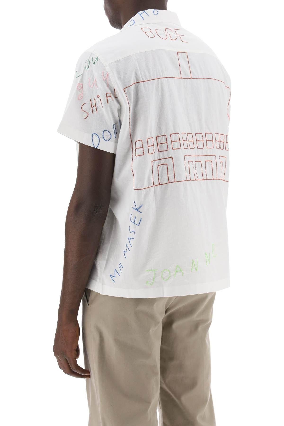 FAMILIAL BOWLING SHIRT WITH LETTERING EMBROIDERIES - 4