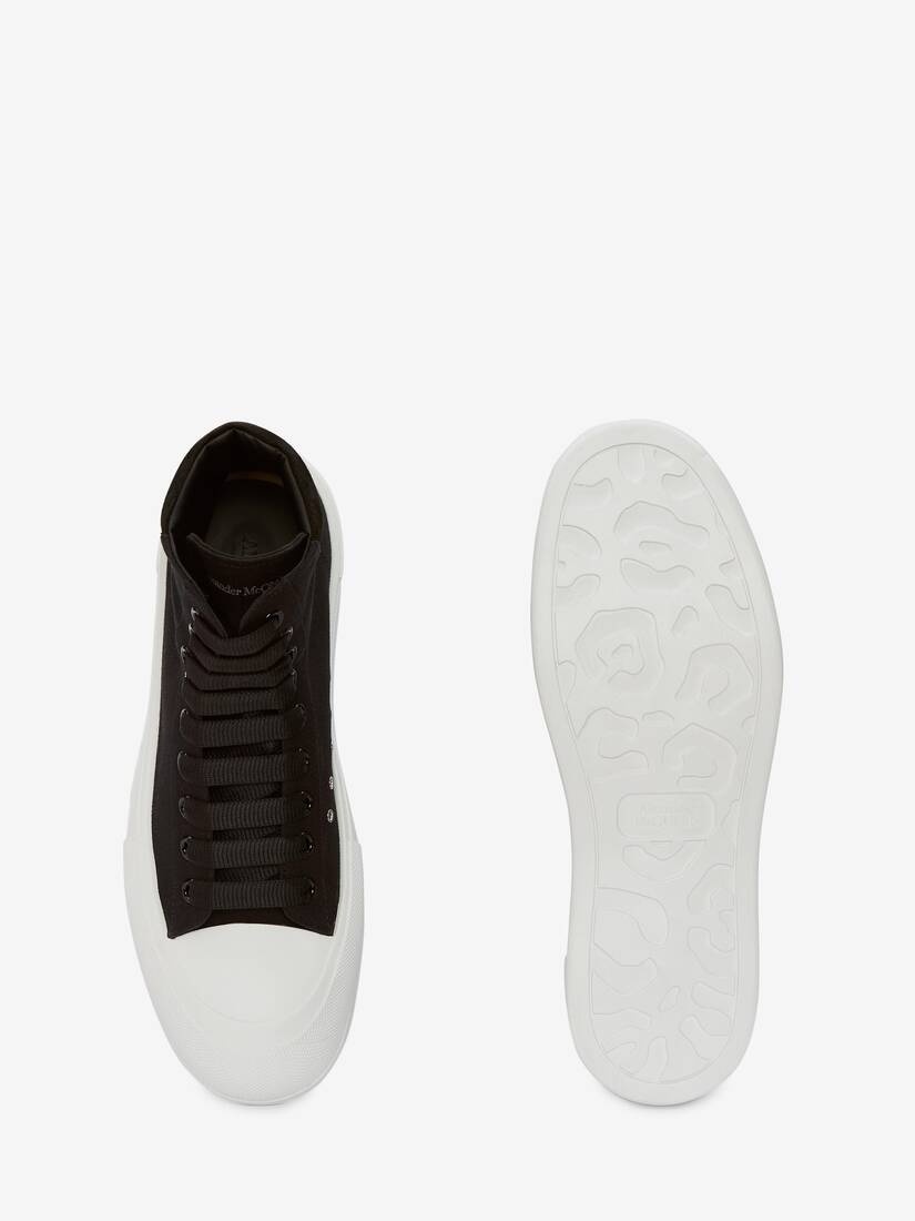 Deck Plimsoll High Top in Black - 4