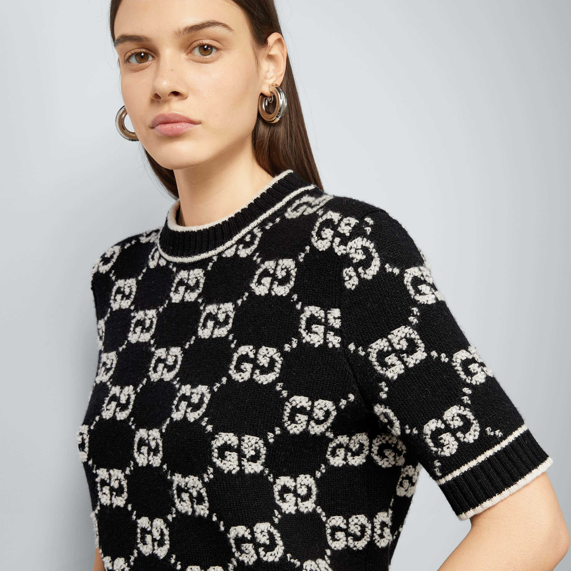 GG wool bouclé jacquard top - 3