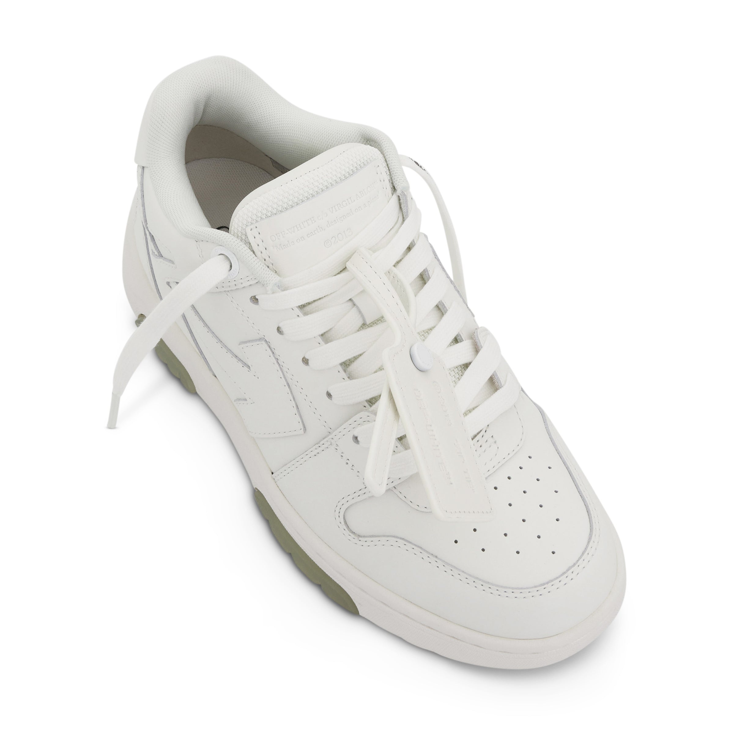 Out of Office Leather Sneakers In Colour White - 4