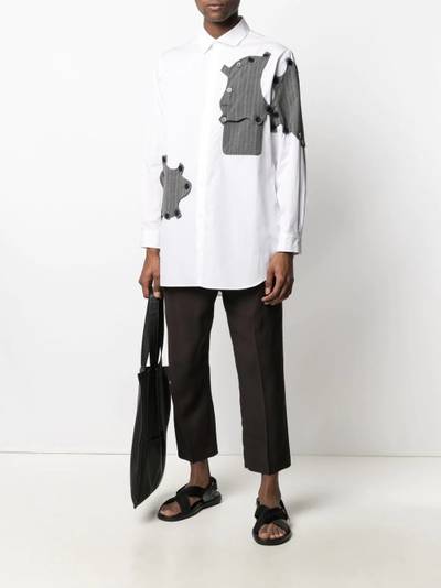 Yohji Yamamoto abstract button patch-detail shirt outlook