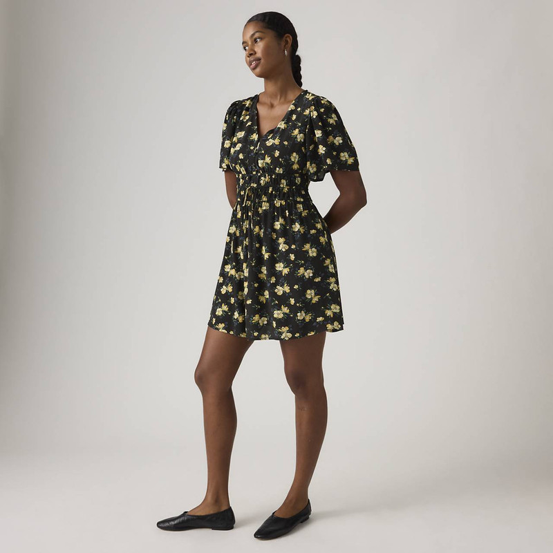 RYLAN SHORT-SLEEVE CREPE DRESS 1