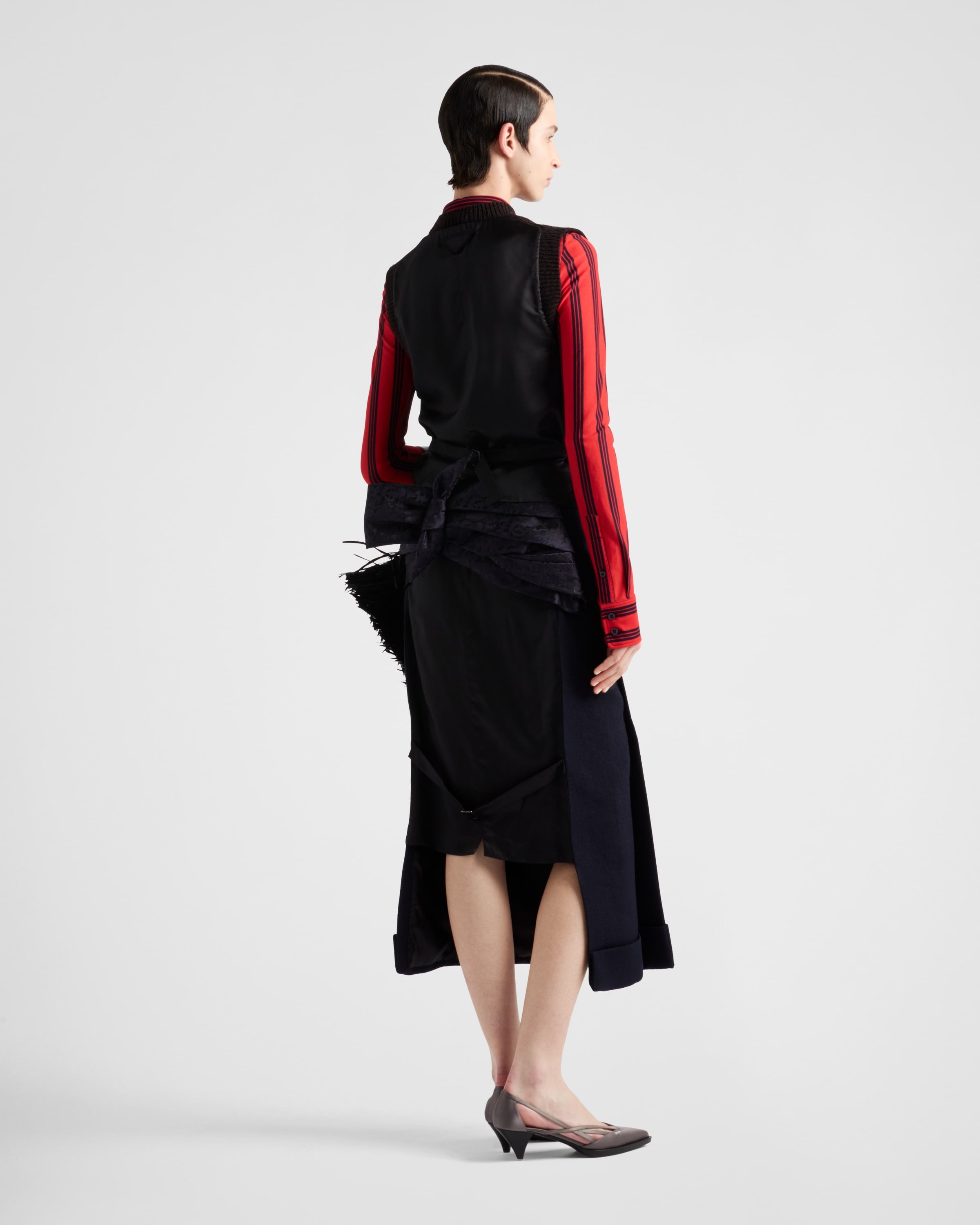 Wool and jacquard skirt - 5