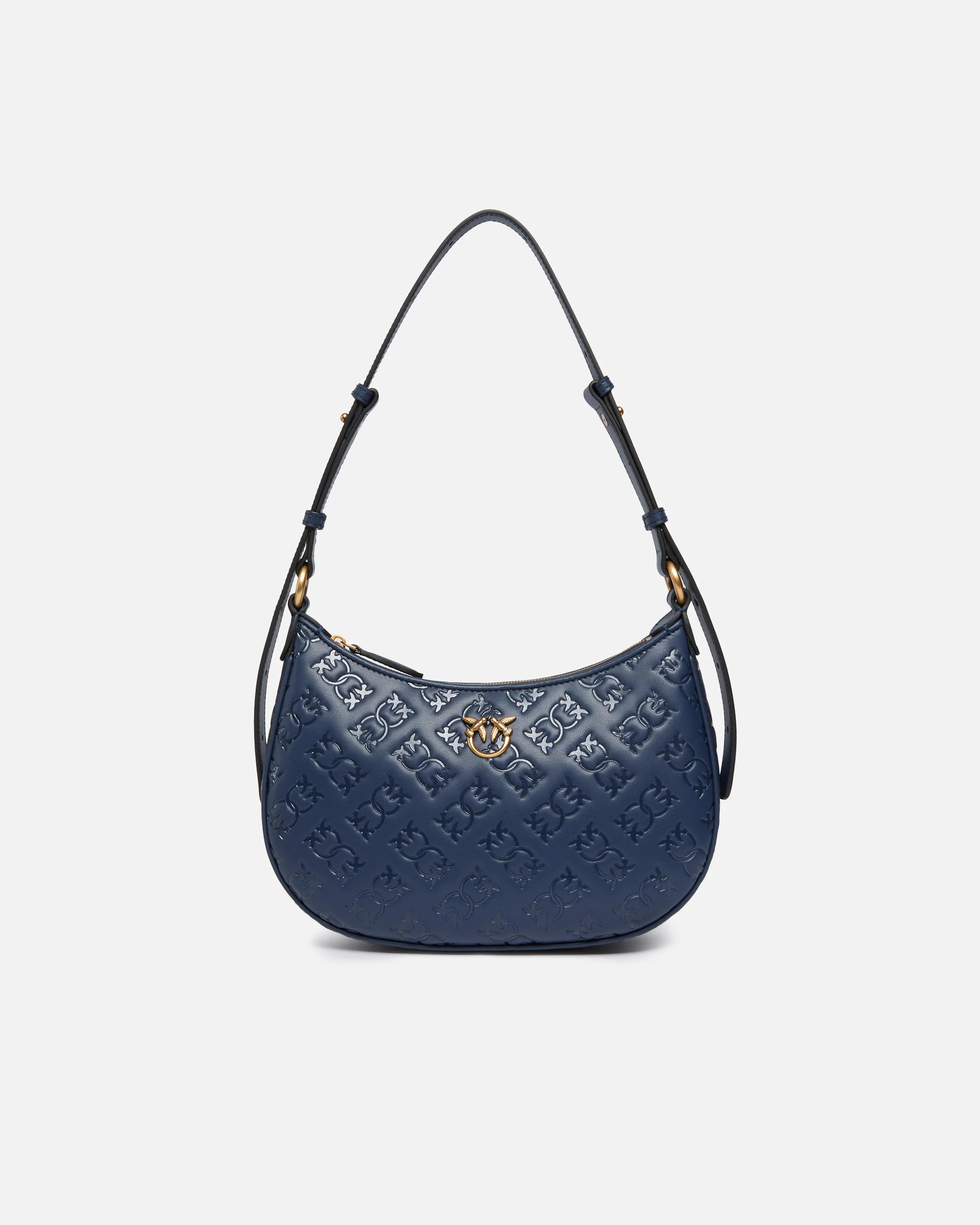 SMALL HALF MOON SHOULDER BAG WITH LOVE BIRDS LOGO - 1