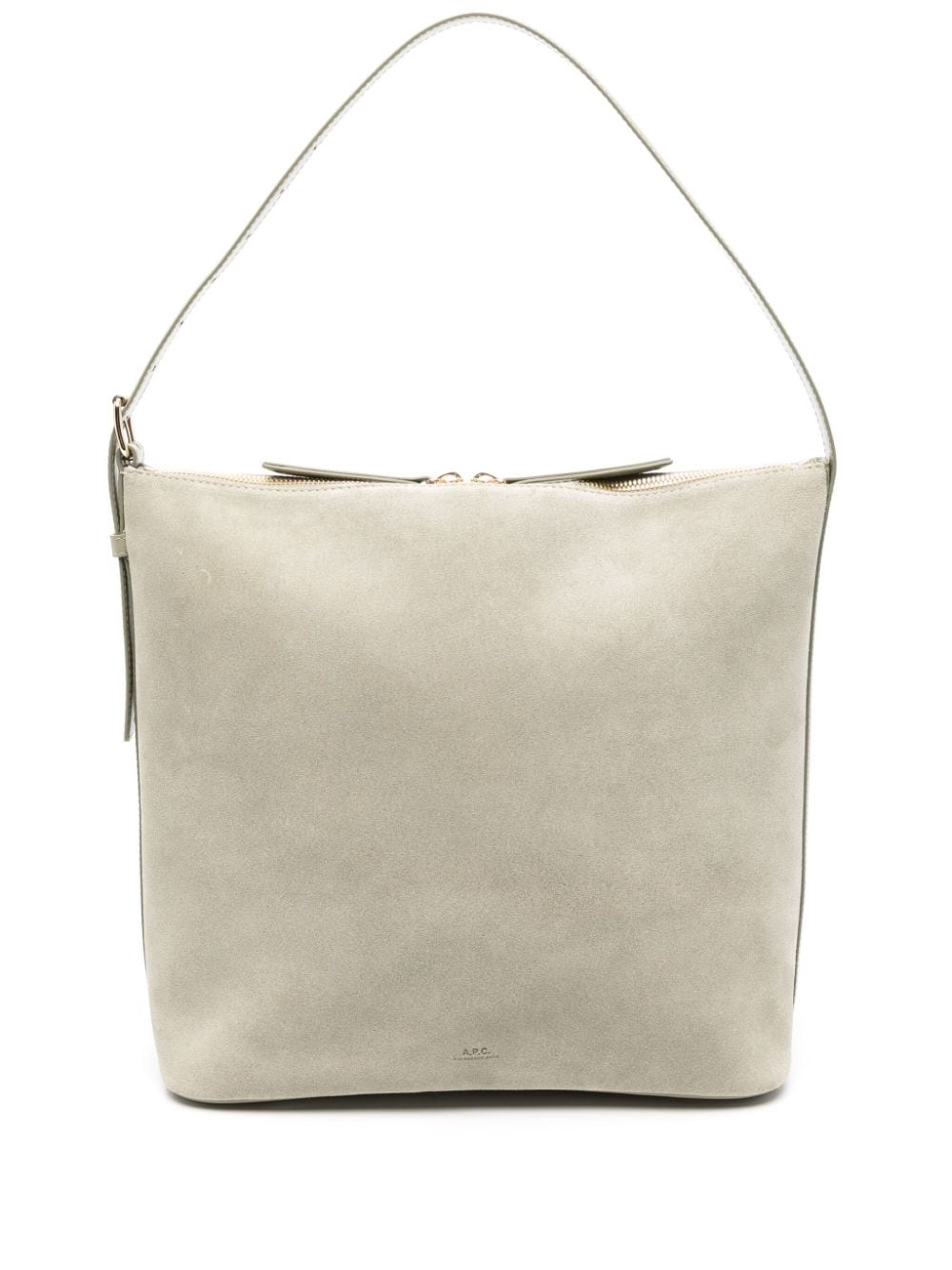 zip-fastening suede shoulder bag - 1