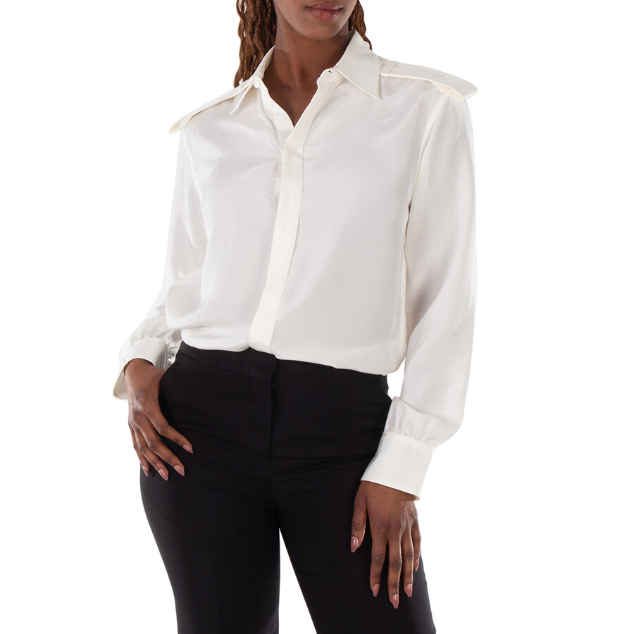 Burberry Long-Sleeved Classic Collar Silk Shirt - 2