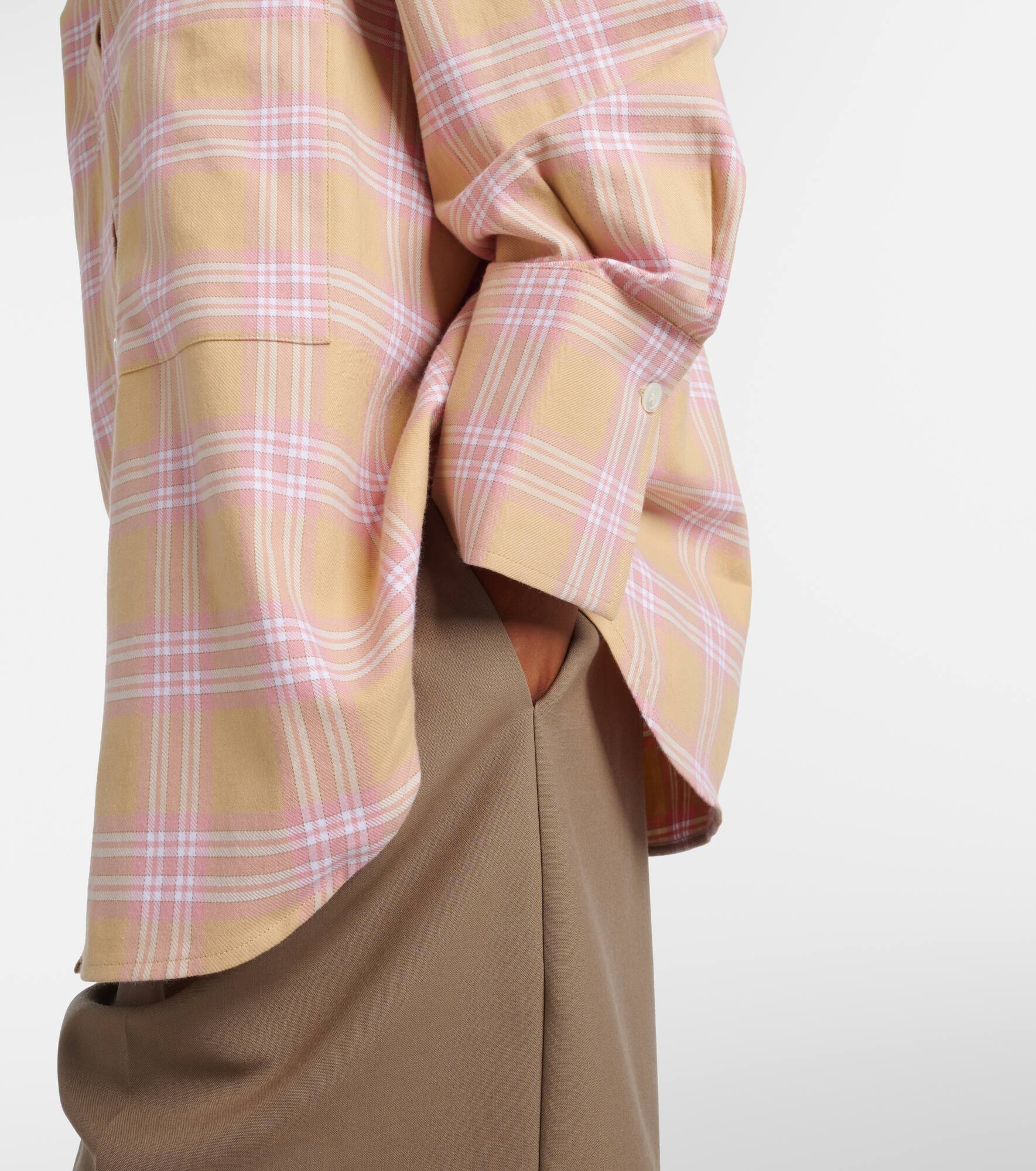 Checked cotton flannel overshirt - 5