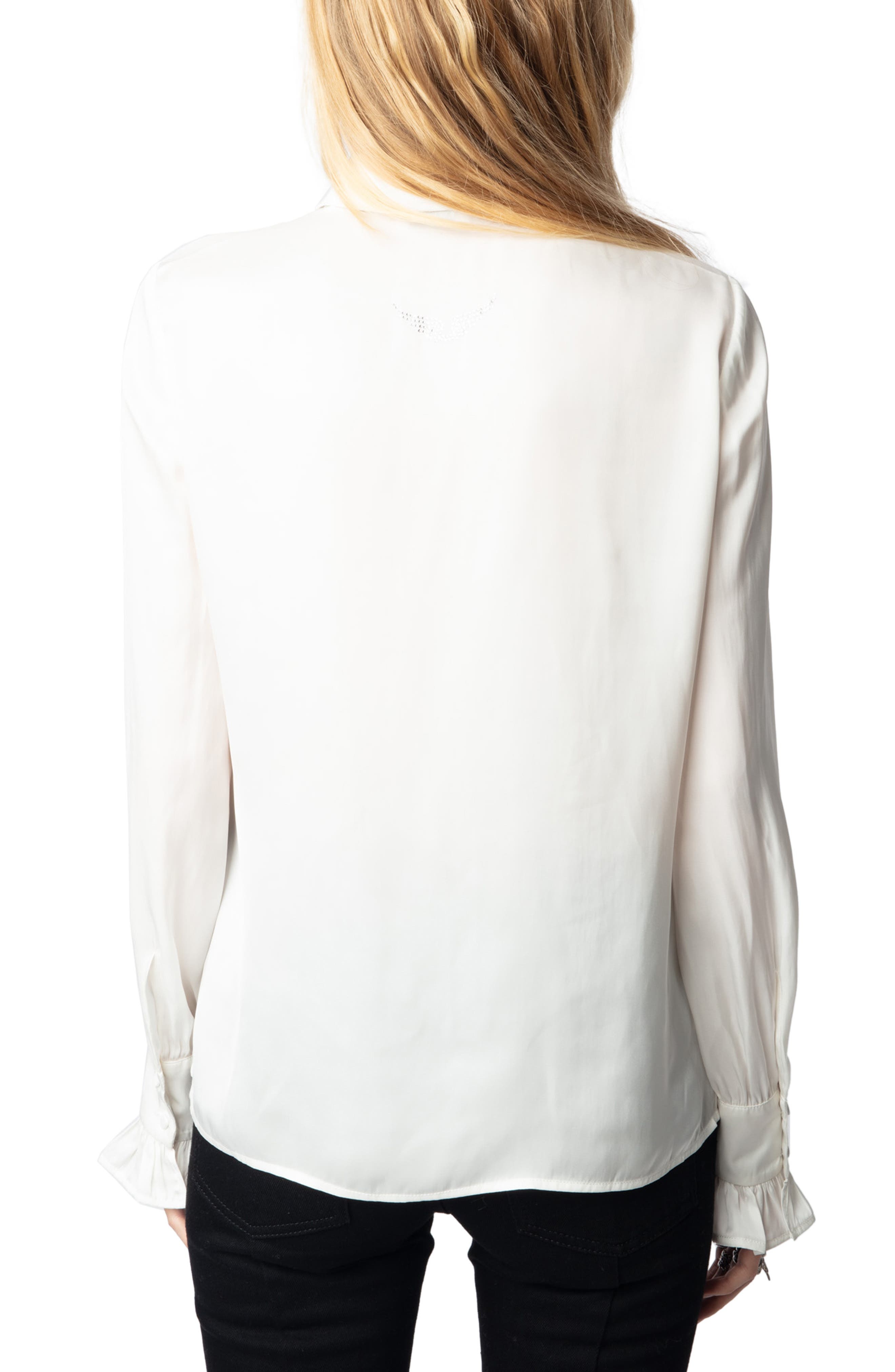 Zadig & Voltaire Thely Satin Shirt in Judo at Nordstrom - 2