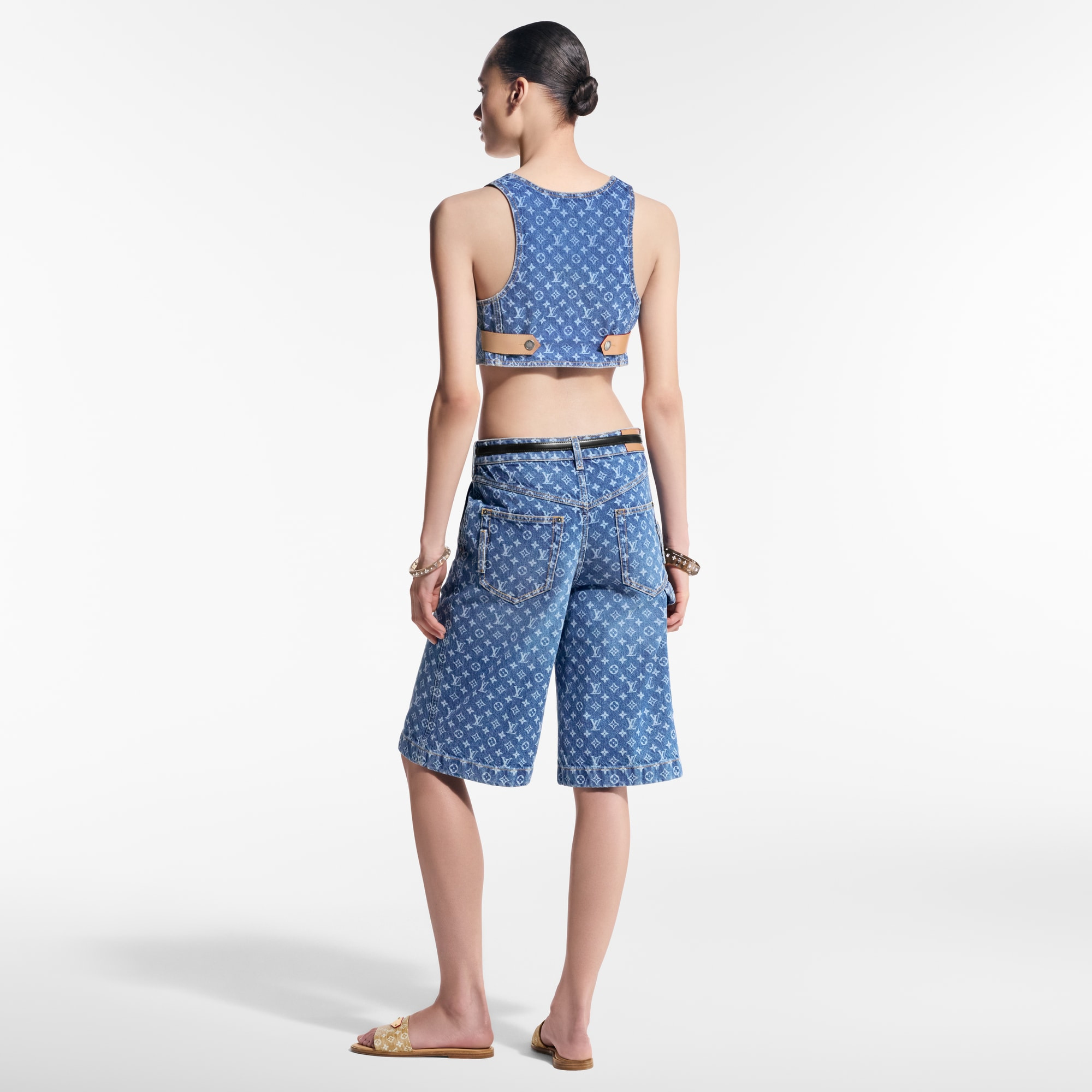 Monogram Denim Crop Top - 3