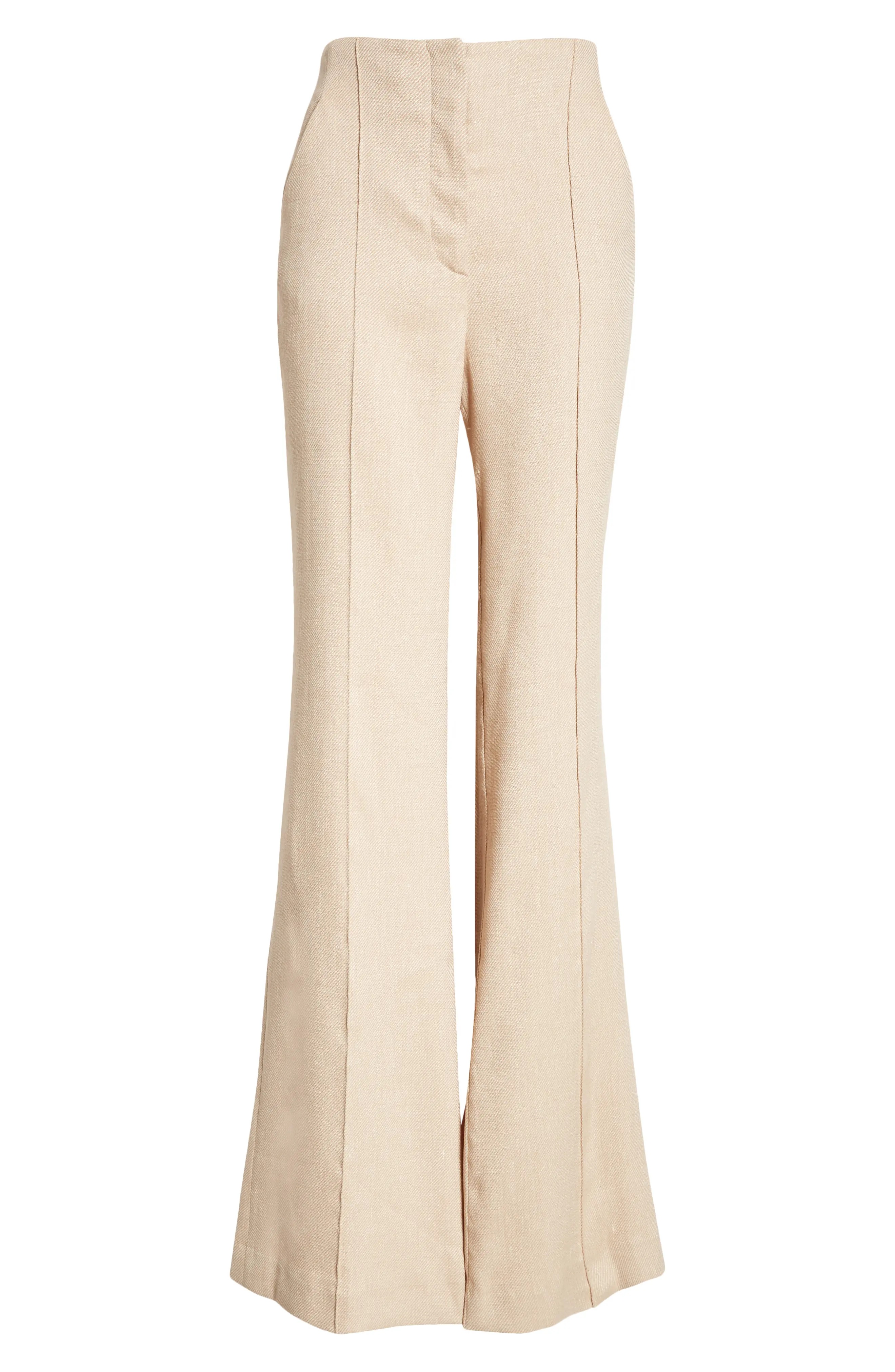 Komi Flare Leg Linen Blend Pants - 6