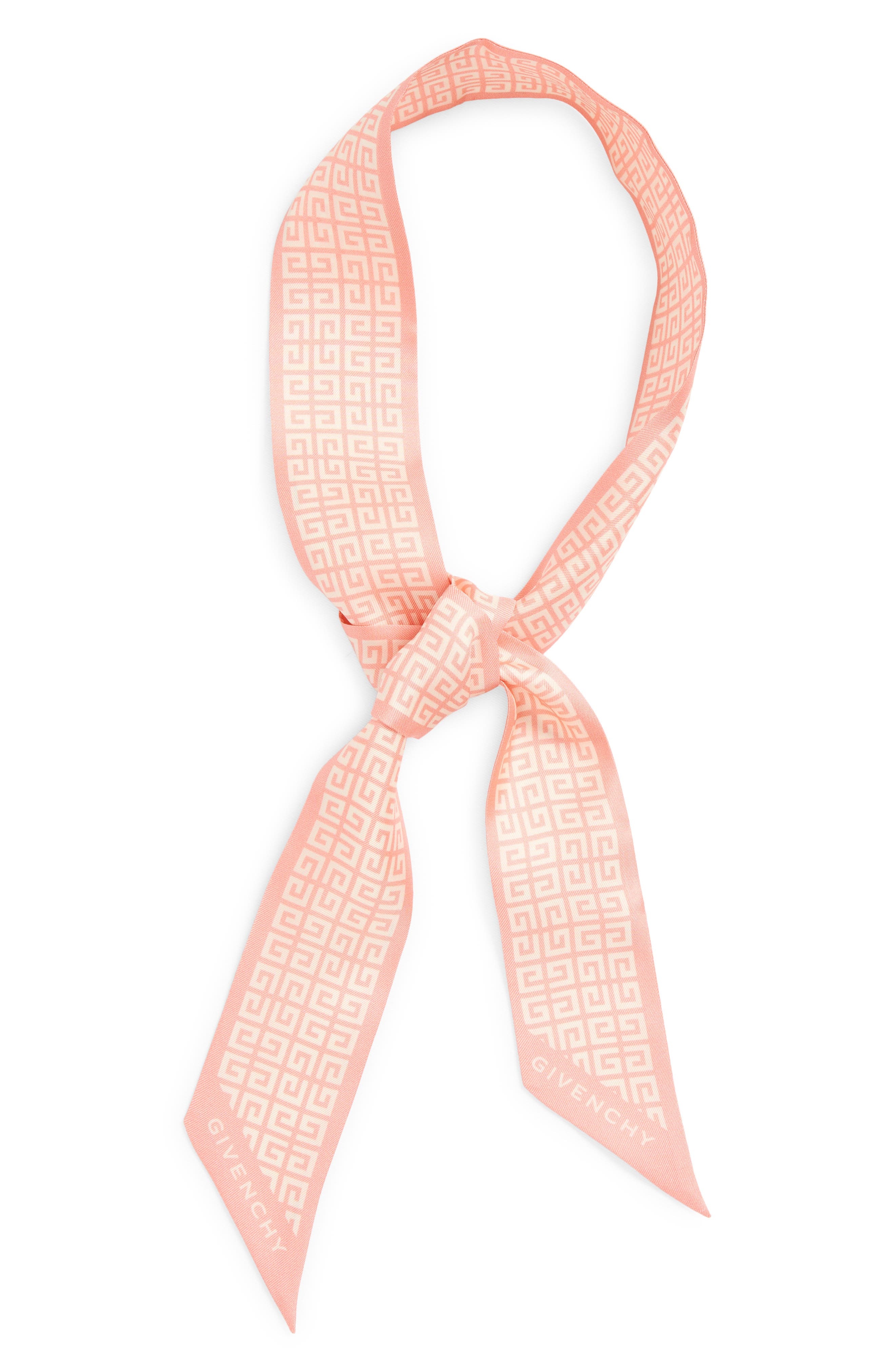 Givenchy 4G Print Silk Twilly Scarf in Straw/White at Nordstrom - 3