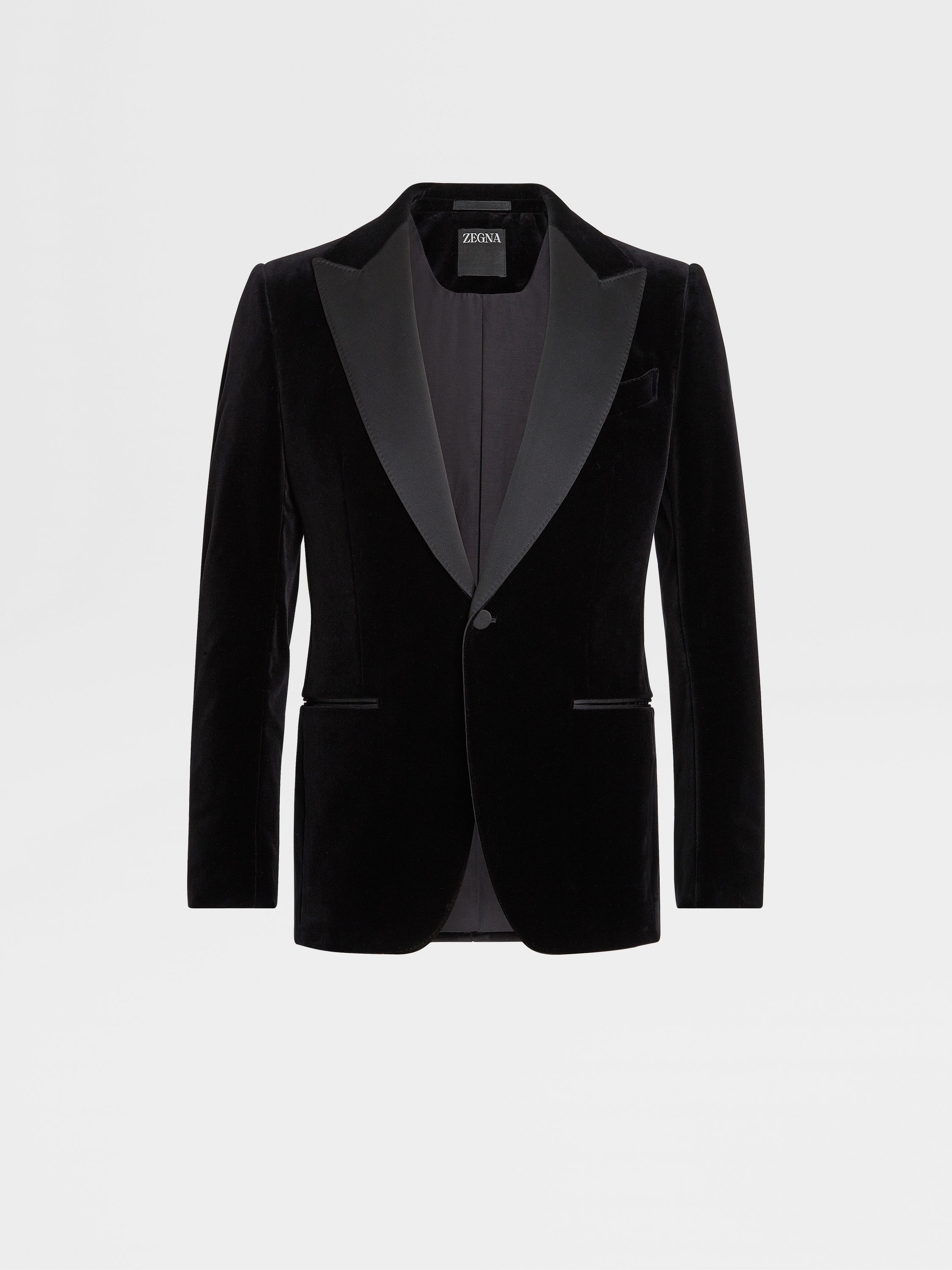 BLACK COTTON EVENING JACKET - 1