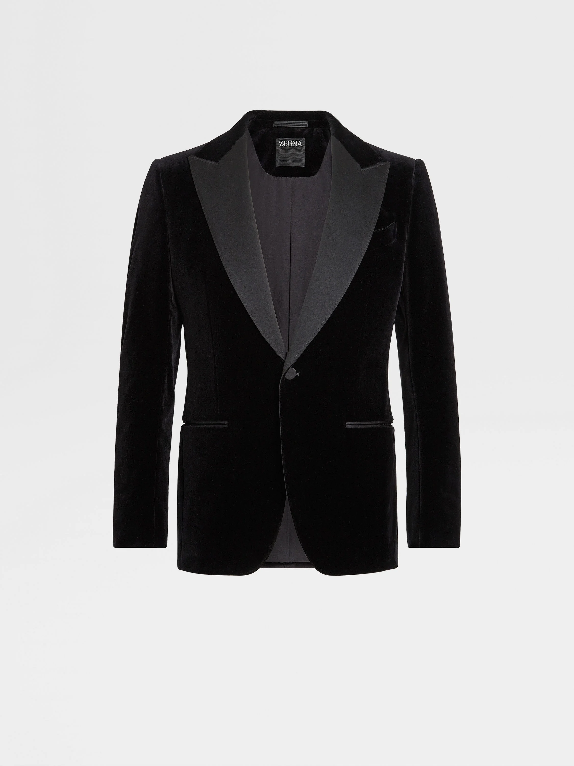 BLACK COTTON EVENING JACKET - 1