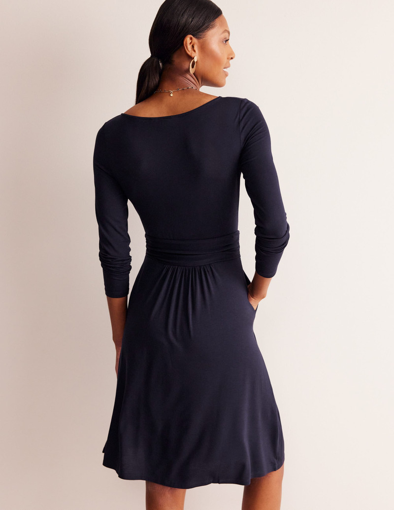 Amelie Long Sleeve Dress-Navy 4
