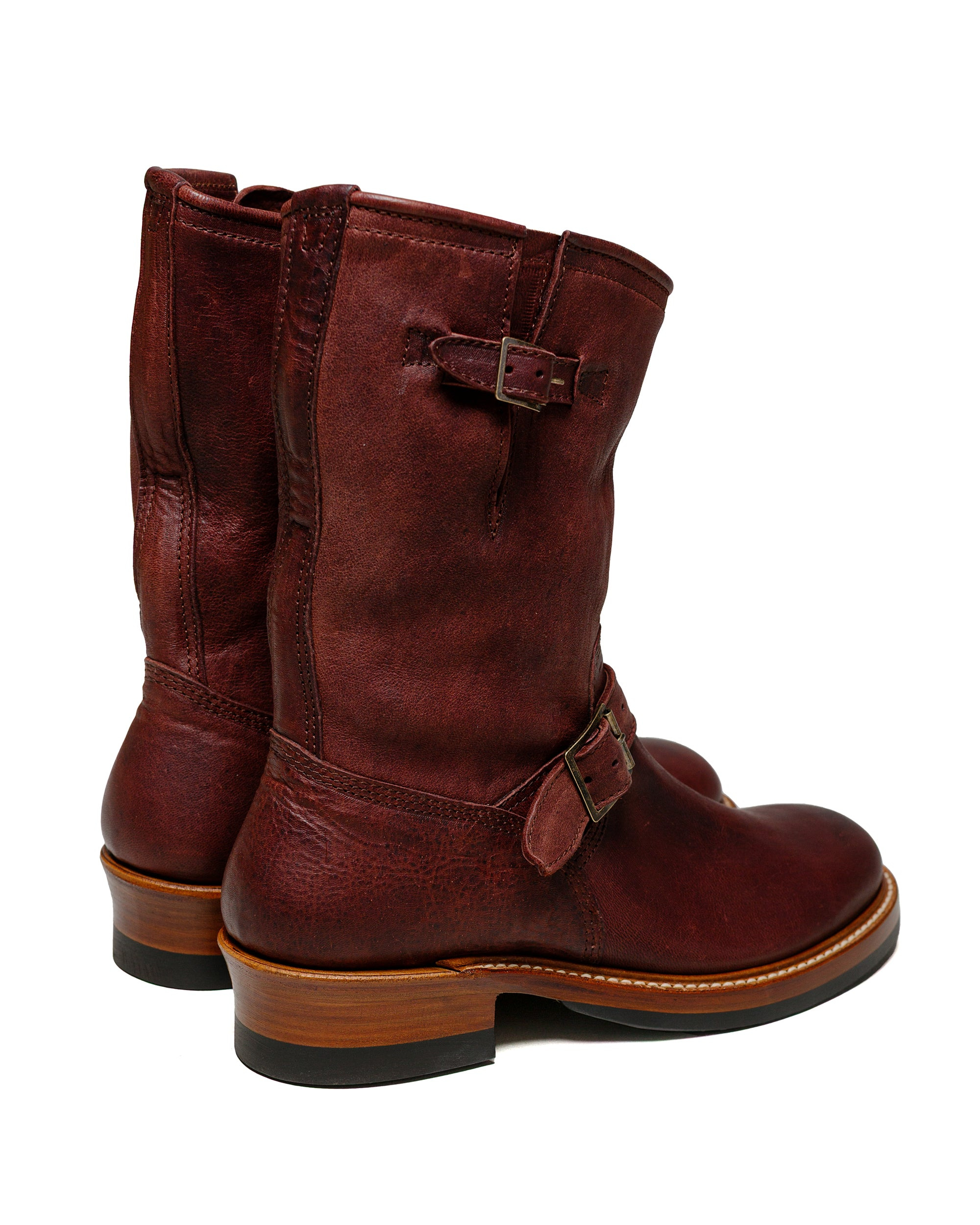 Wabash Engineer Boots Ezo Shika Deerskin Burnt Burgundy - 3