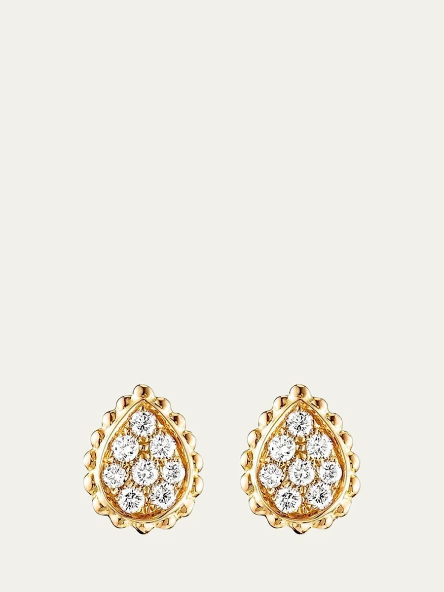 Serpent Boheme Extra Small Diamond Stud Earrings in Yellow Gold - 1
