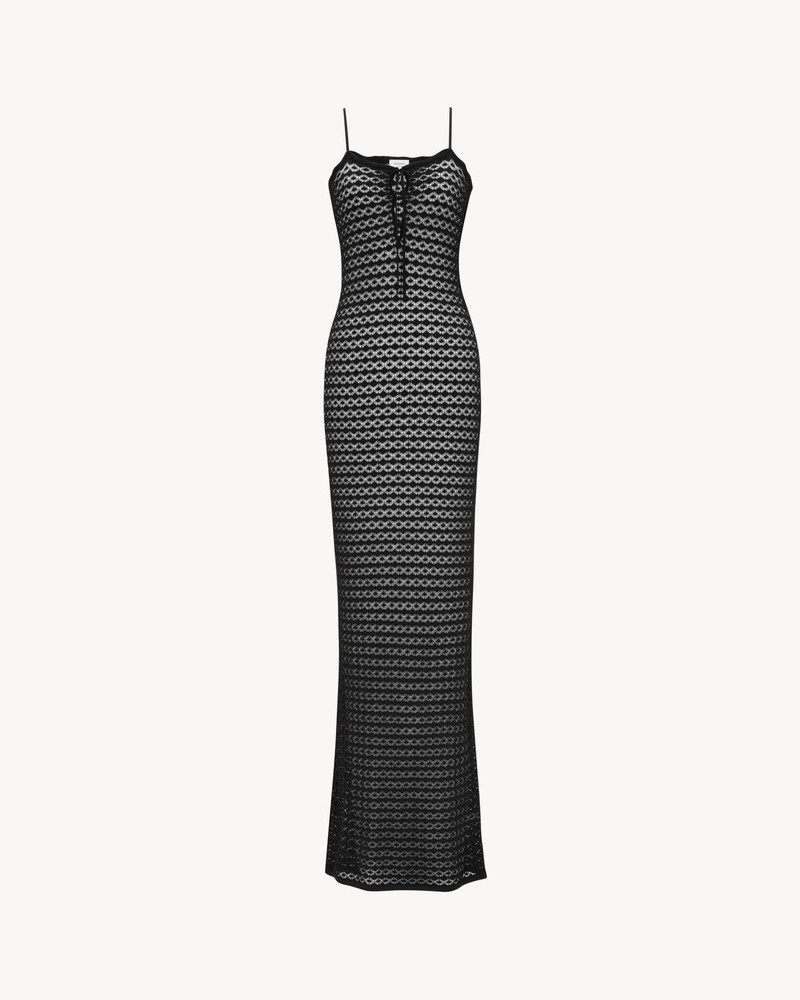 LONG DRESS IN POINTELLE KNIT - 1