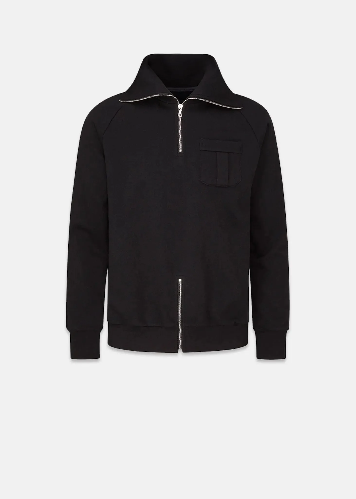 Men's Military Zip Sweatshirt Black - 1