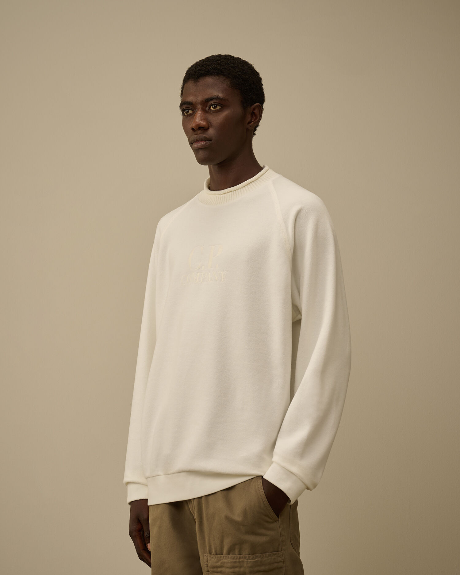 Brushed Emerized Diagonal Fleece Mockneck Sweatshirt - 3