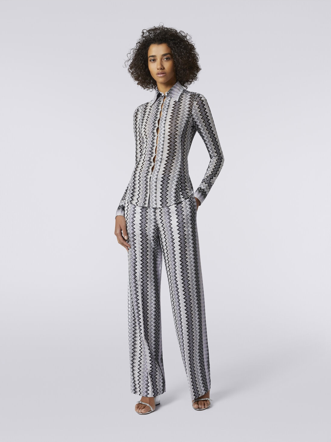 Viscose chevron shirt with lurex - 3