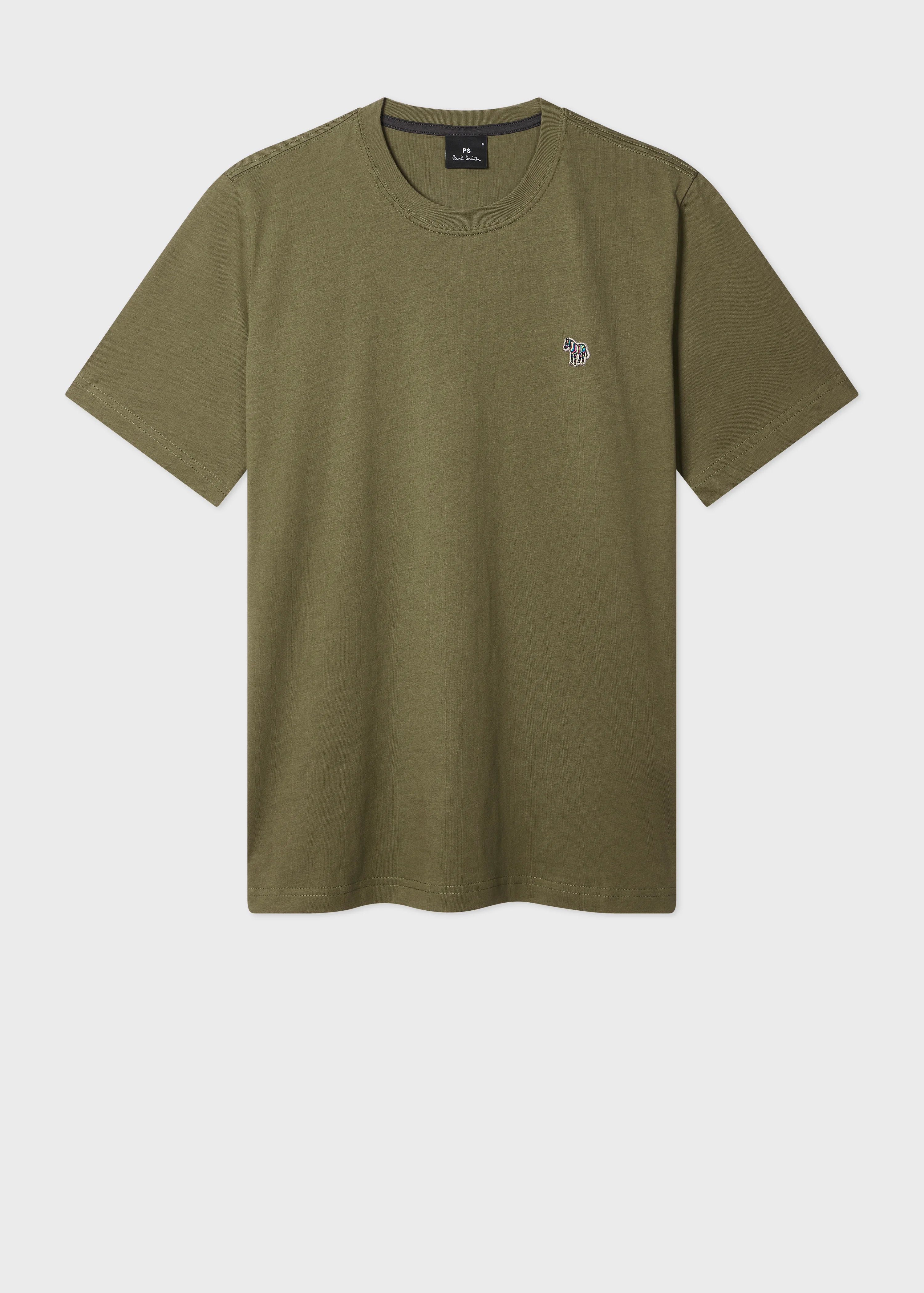 Khaki Green Organic Cotton Zebra Logo T-Shirt - 1