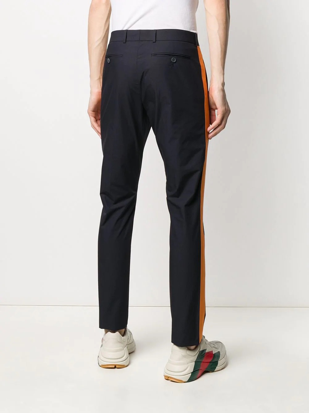 contrast panel trousers - 4