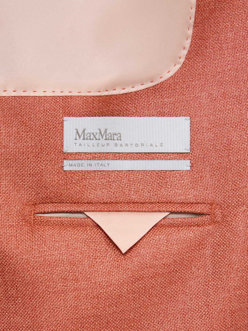 PESCHE Single-breasted wool and silk canvas blazer - CORAL 6