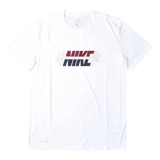 Nike Dri-FIT Legend Logo Printing Short Sleeve White CT6471-100 - 1