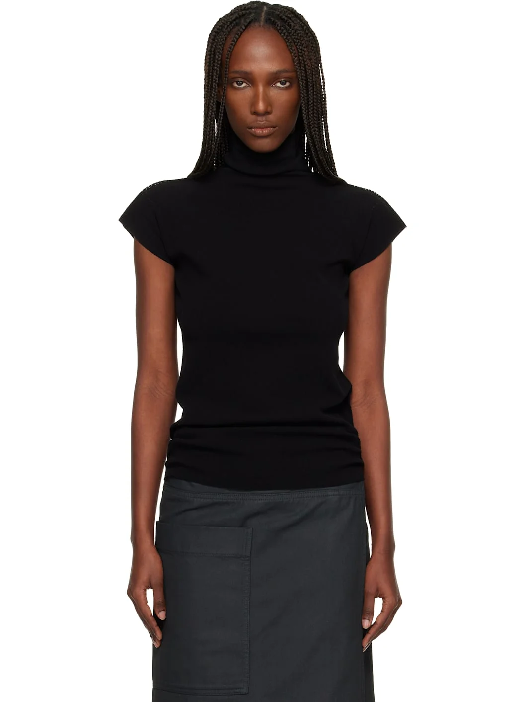 Black October Cotton Baguette Turtleneck - 1