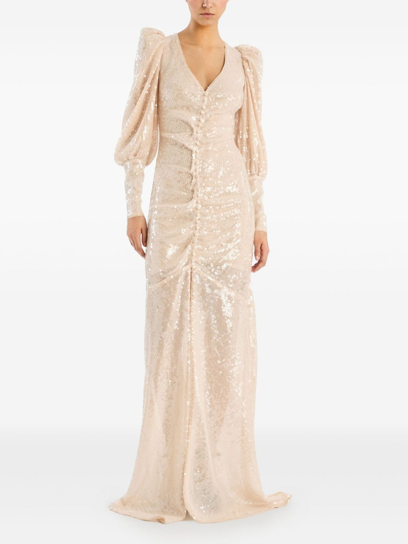 ROTATE sequin-embellishment puff-sleeve maxi dress outlook