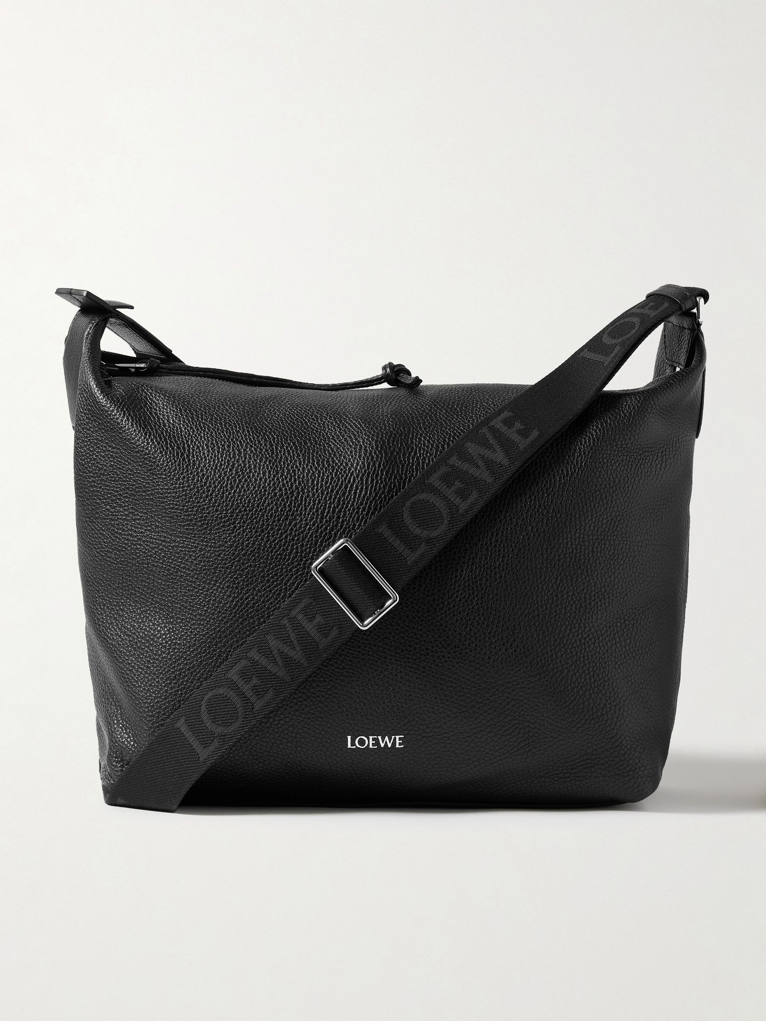 Cubi Full-Grain Leather Messenger Bag Black - 1