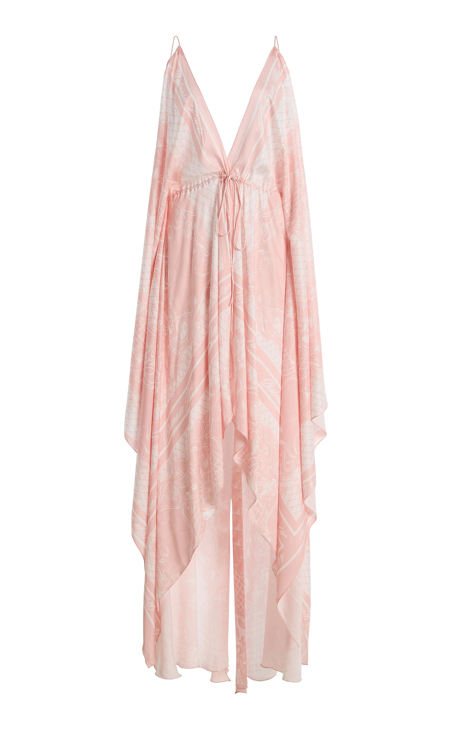 Open-Shoulder Foulard-Print Dress pink - 1