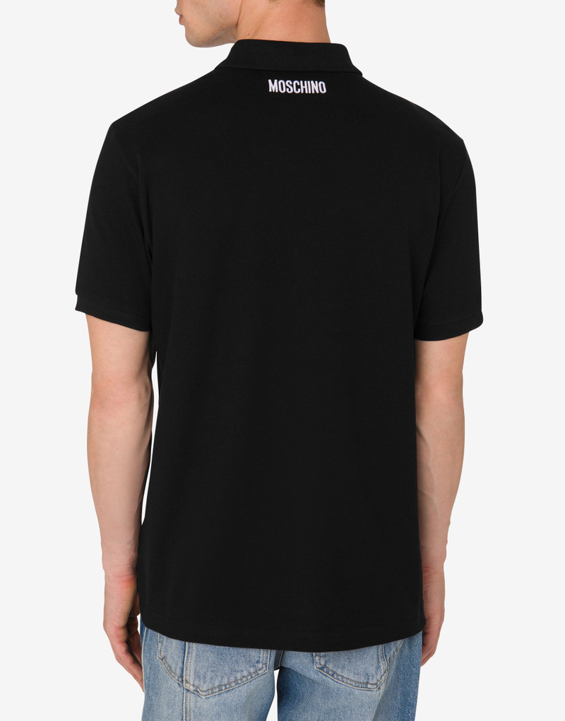 Moschino COTTON PIQUET POLO GOOSE EMBROIDERY outlook
