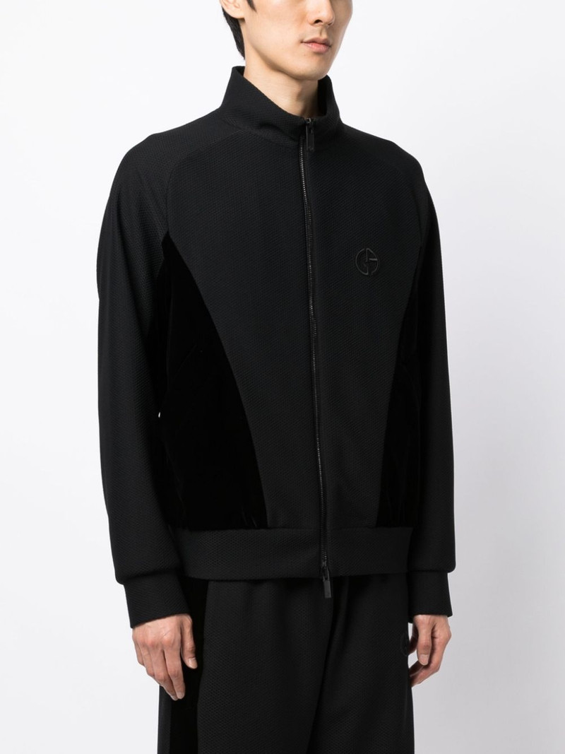 logo-embroidered zip-up jacket 3