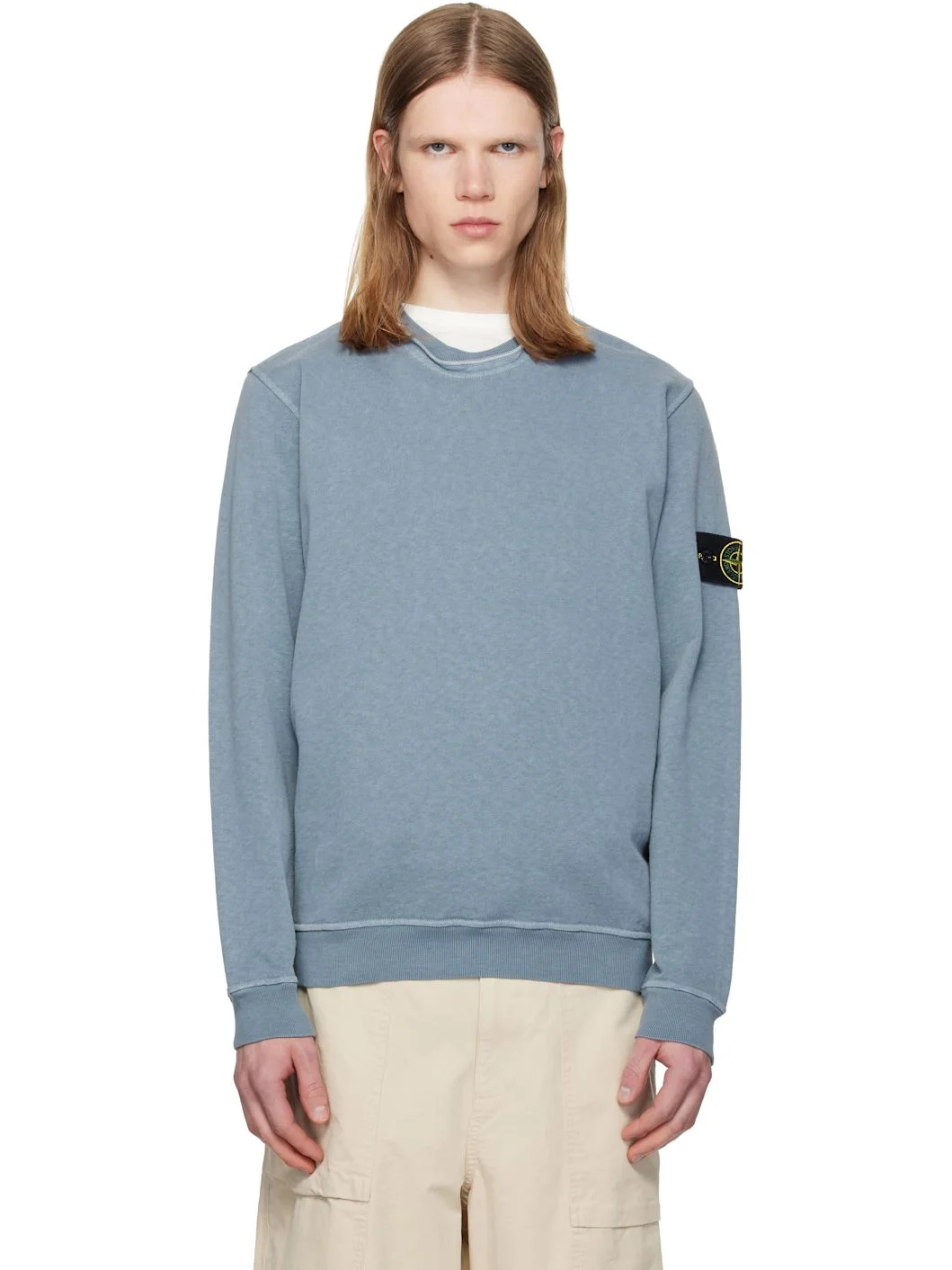 Blue 6100034 Malfilé Fleece 'Old' Effect Sweatshirt - 1