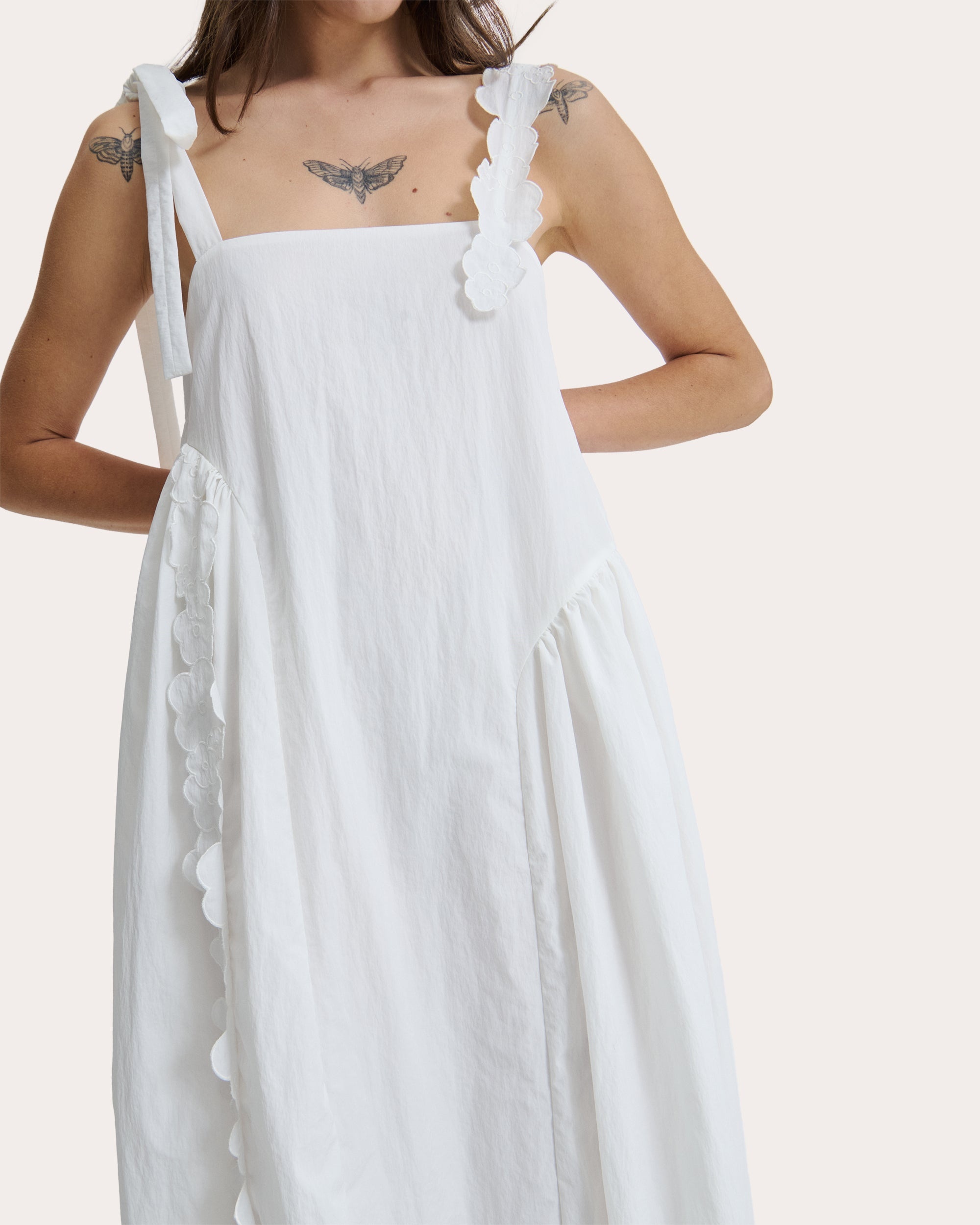 Oaklyn Dress Recycled Taffeta White - 3